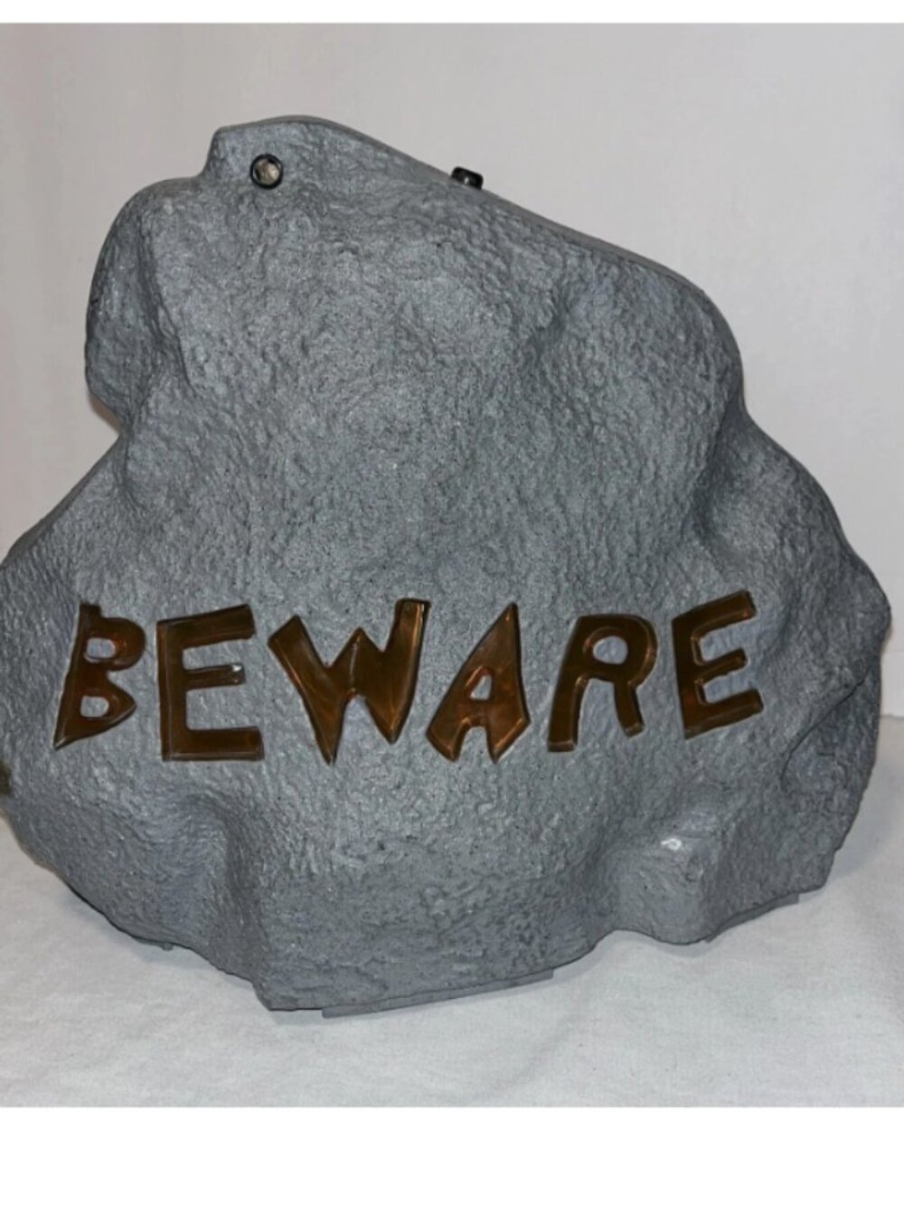 Gemmy Halloween Scary "Beware" Laughing Rock (lights up)- works